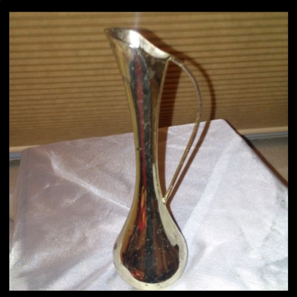 Small Vintage Pewter Bus Vase